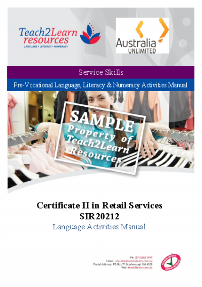 Certificate II in Retail Services SIR20212 – Teach to Learn Resources